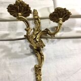 Paire d’appliques bronze 2 lumières style Louis XV