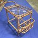 Service trolley, bar, bamboo, rattan, 1950s
