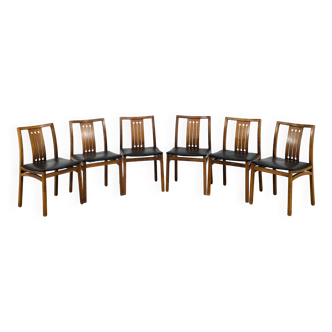 Set of 6 Scandinavian chairs by Jacques Hauville - 1960
