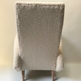 50s curly wool streamline chair