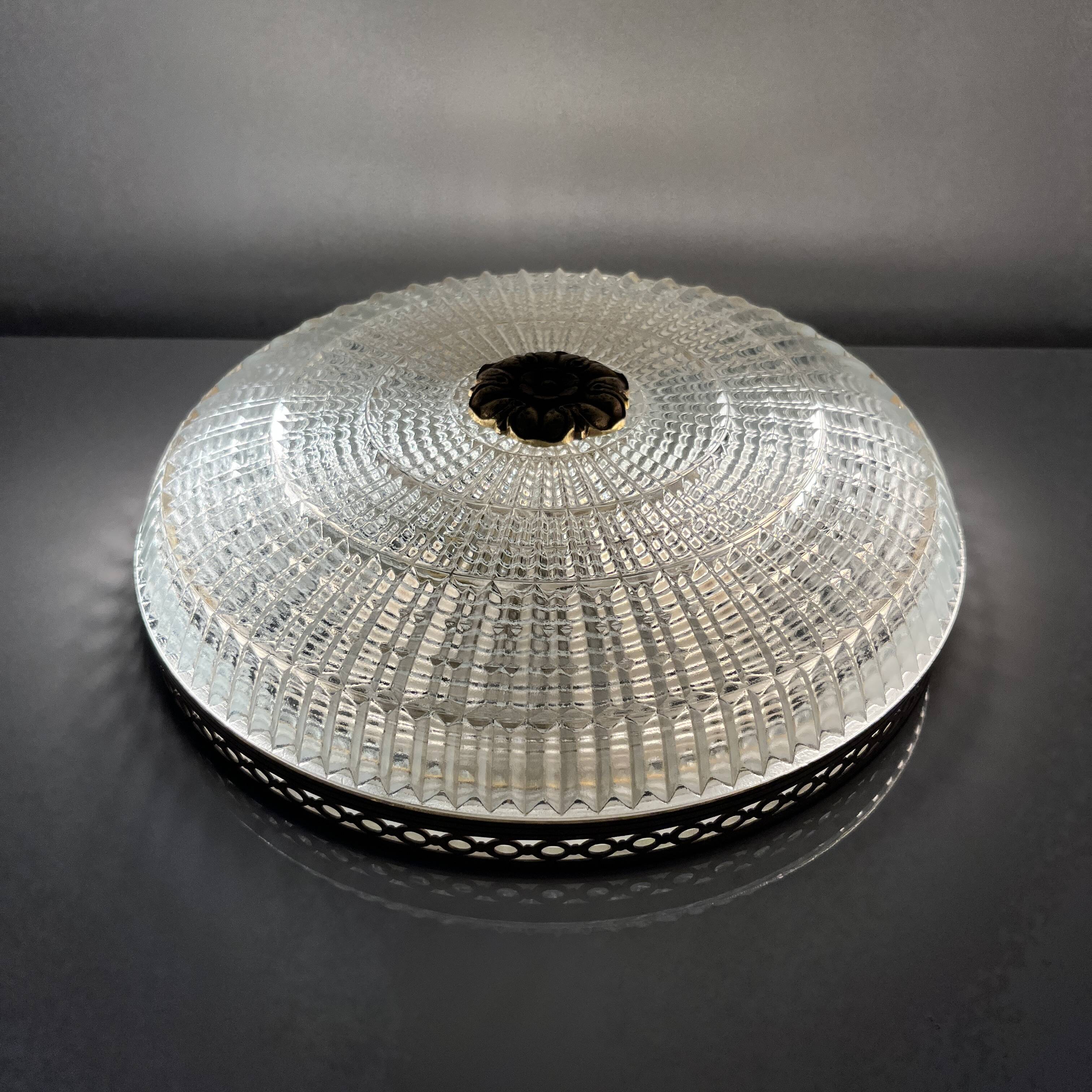 Lucien Gau Two-light gold/crystal ceiling light 680/25