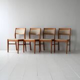 Set of 4 Scandinavian teak chairs 1960s with original upholstery