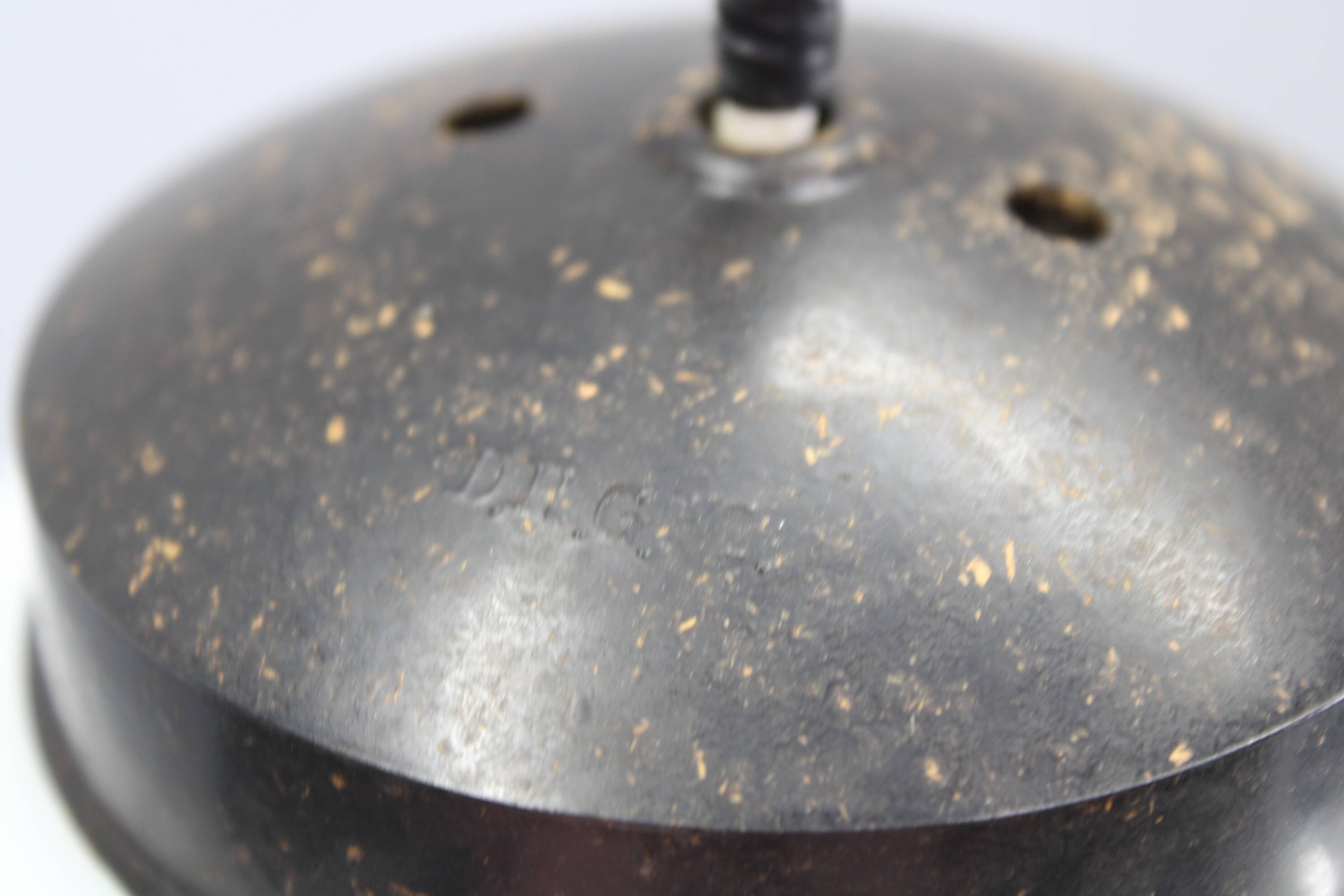 Vintage Art Deco Glass & Brass Pendant, Czechoslovakia, 1930's