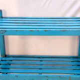 Burmese teak shelf with original blue patina