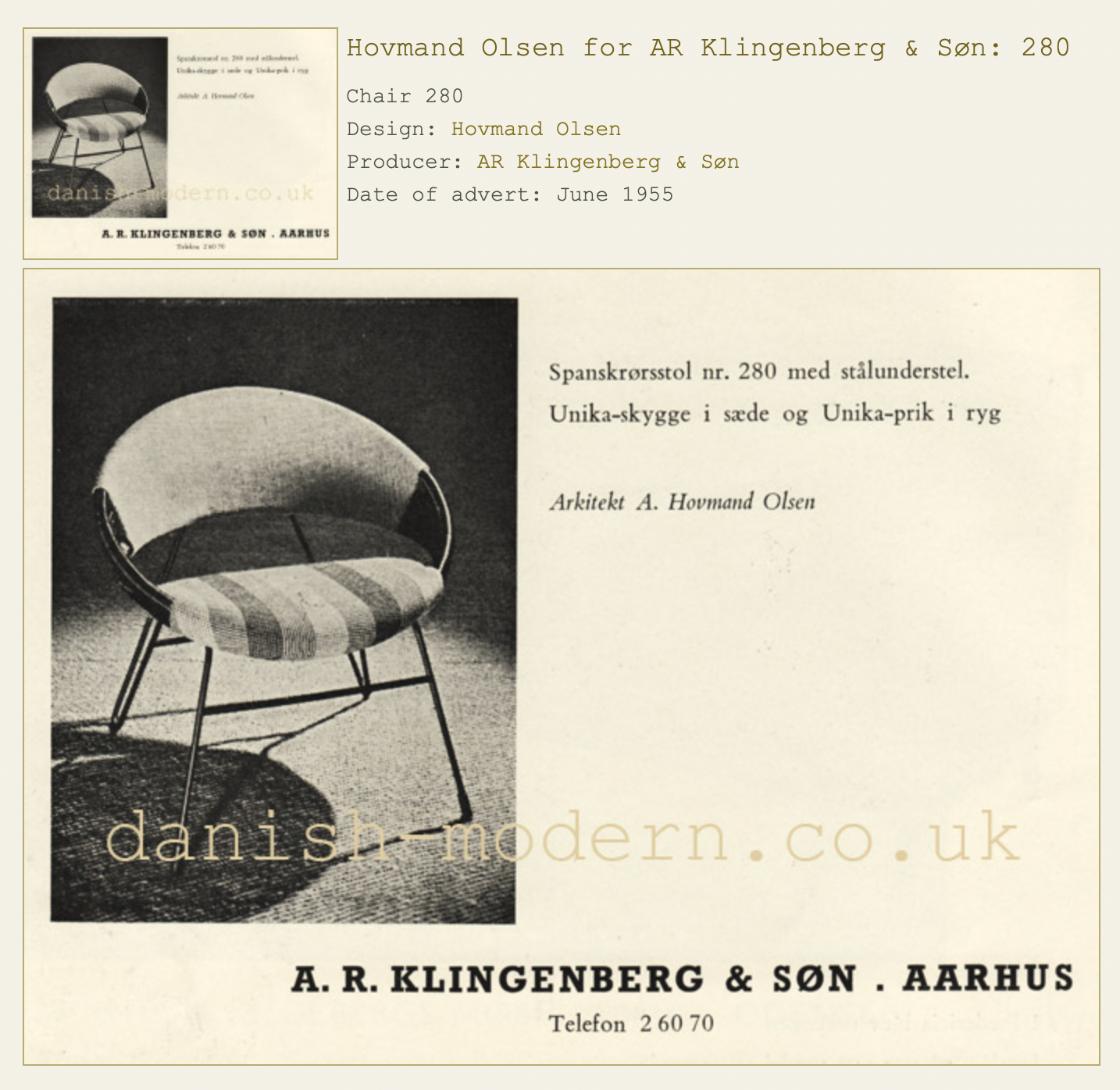 Lounge chair Hovmand Olsen 280