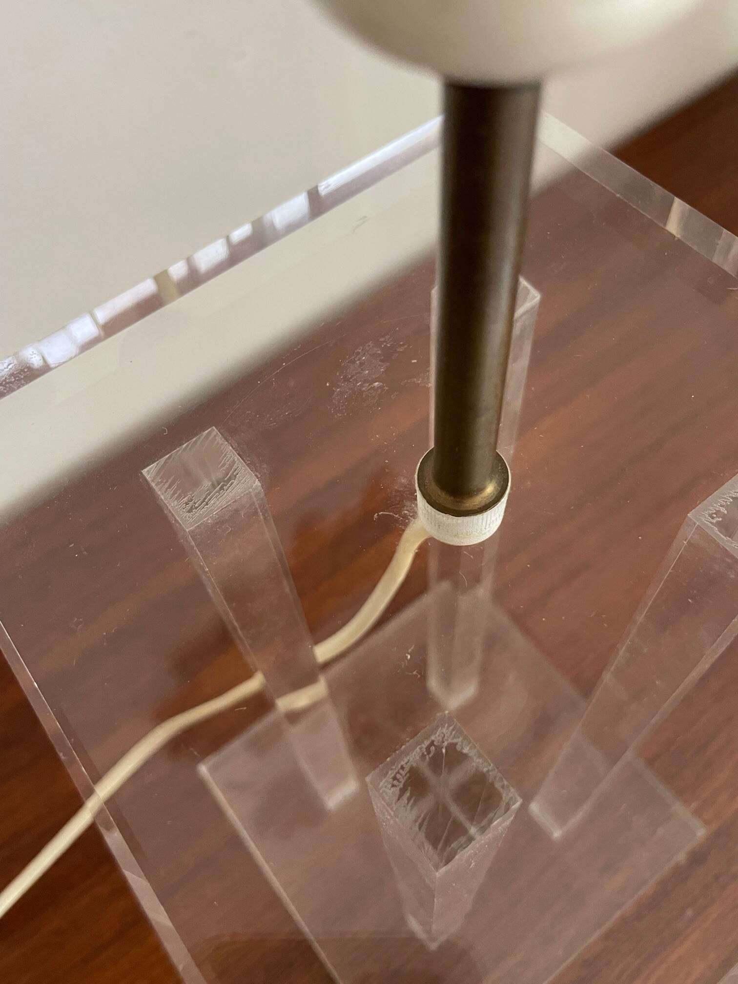 Vintage lamp by David Lange, crystal model in plexiglass.