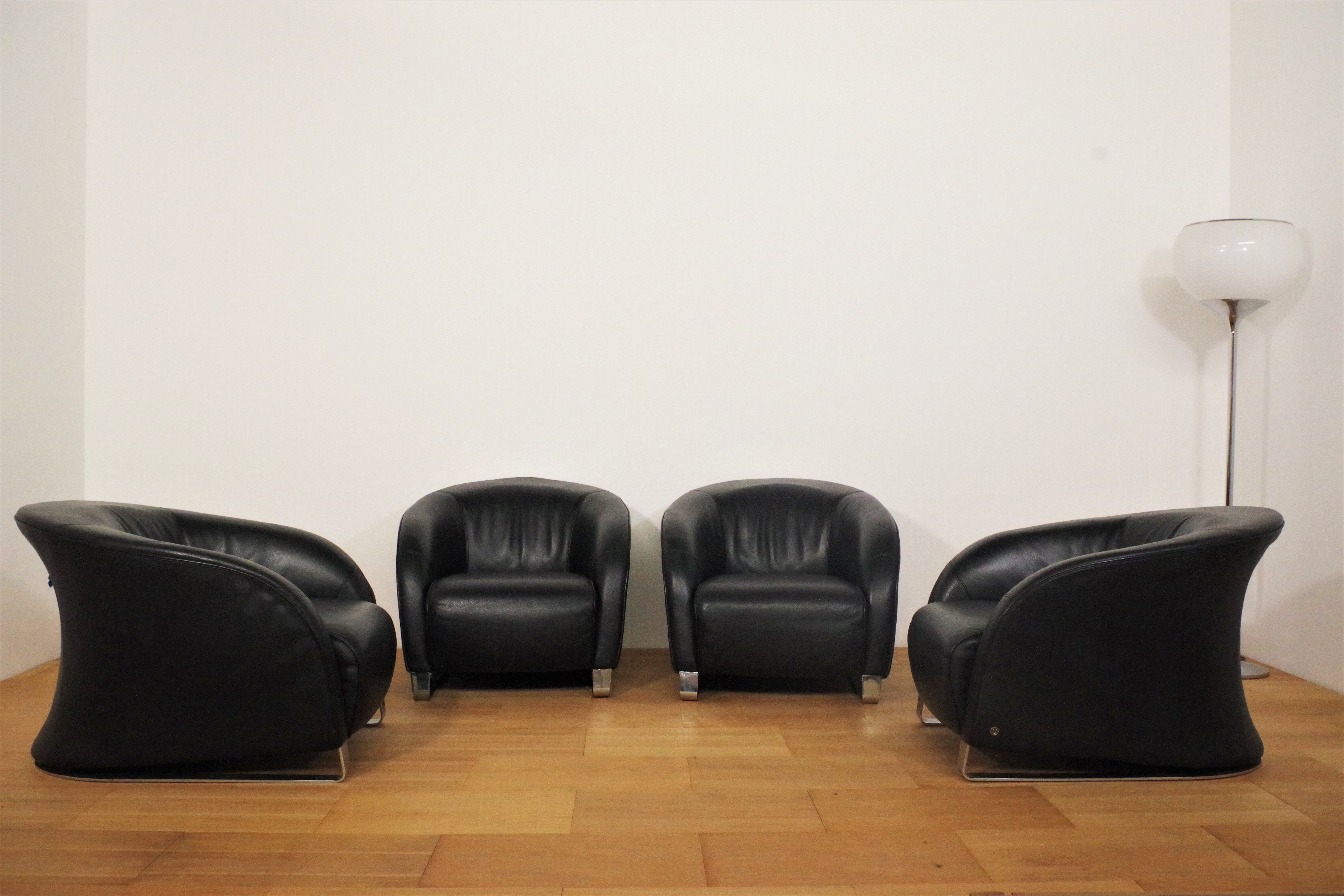 Liz armchairs by Natuzzi, 2000s, set of 4