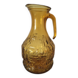 Pichet en verre ambré vintage