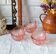 6 small pink vintage cups model Rosaline Luminarc France