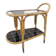 Bamboo serving trolley on castors