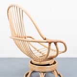 Lounge armchair with vintage bamboo side table