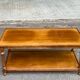 Extendable coffee table in solid wood with two shelves, 100 cm