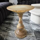 Table d'appoint en pierre naturelle en marbre albatre - élégante et un