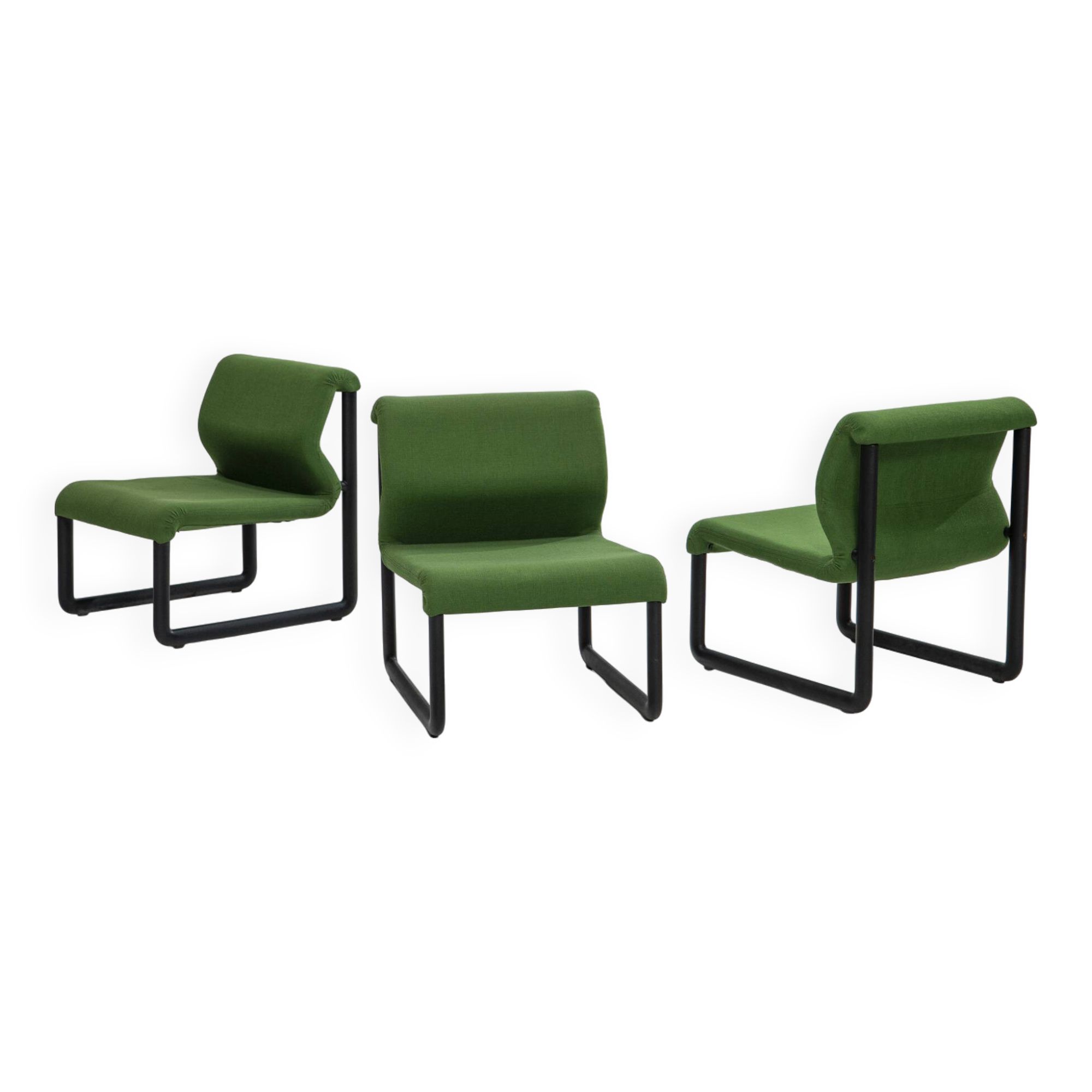 Set of 3 Italian Lounge Chairs by Tecno, Italy, 1980s