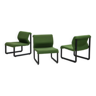 Set of 3 Italian Lounge Chairs by Tecno, Italy, 1980s