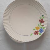 Service of 13 dessert plates and pie dish Digoin & Sarreguemines "Beausoleil"