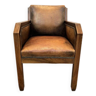 Art Deco Leather Armchair