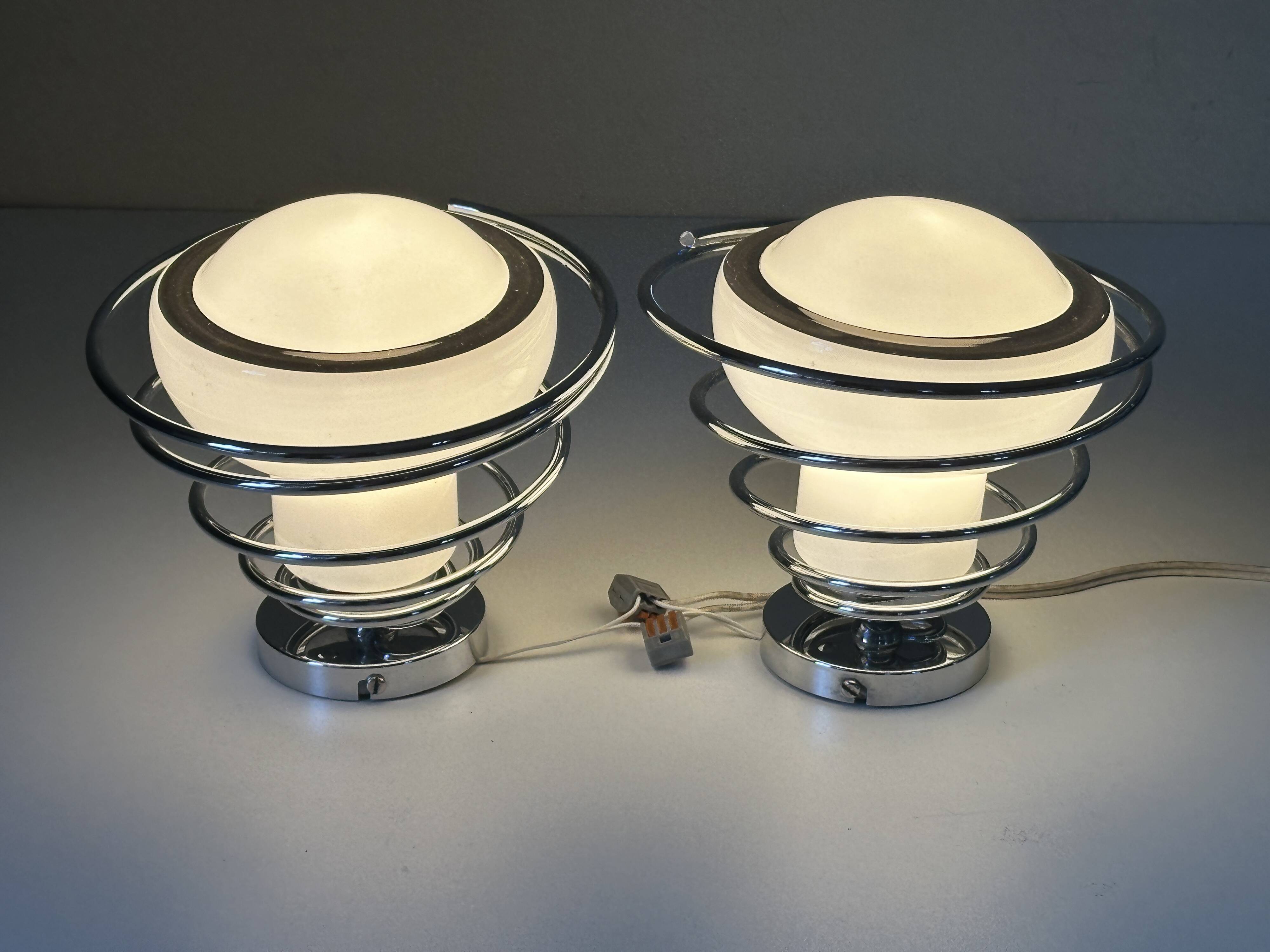 Pair of space age wall lights by Delmas from the 70s