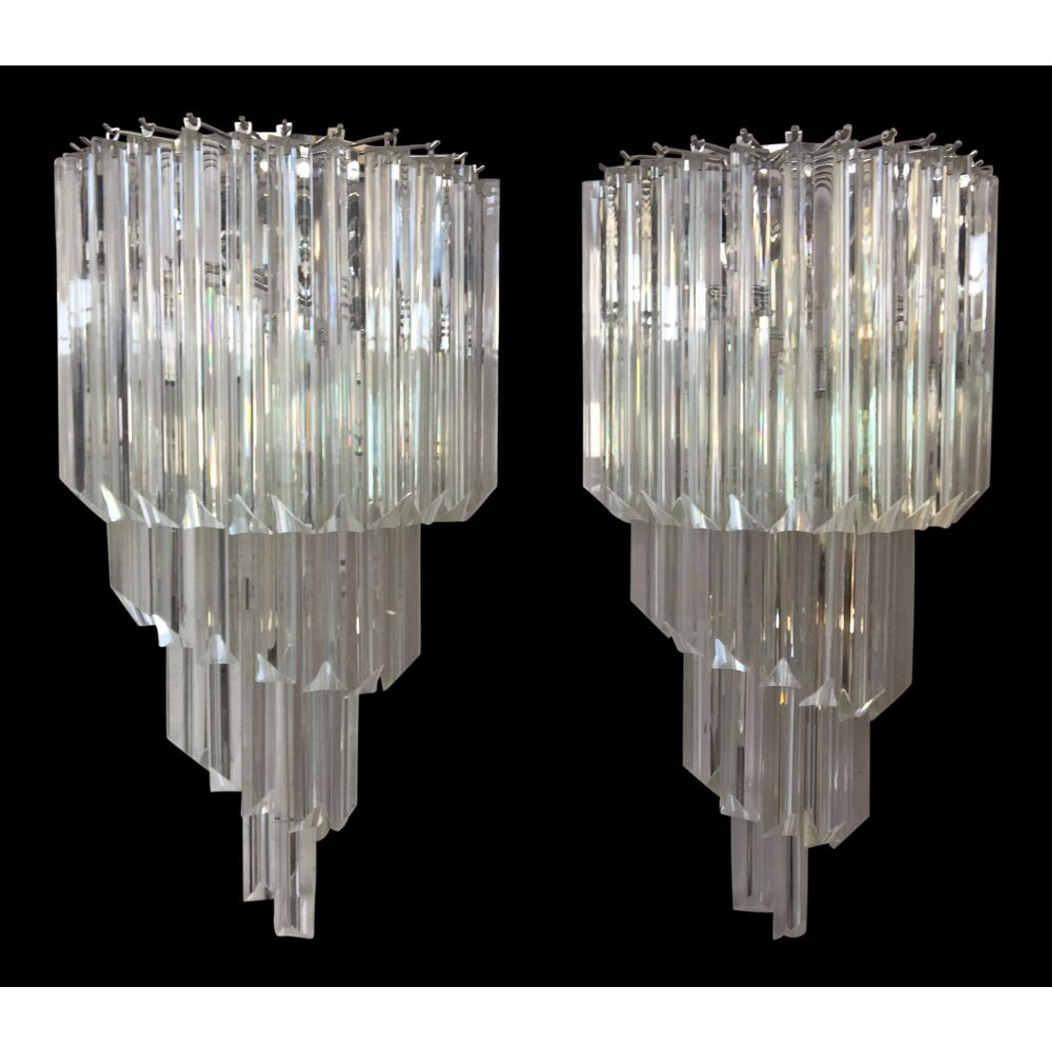 Twister triedro murano glass wall sconce