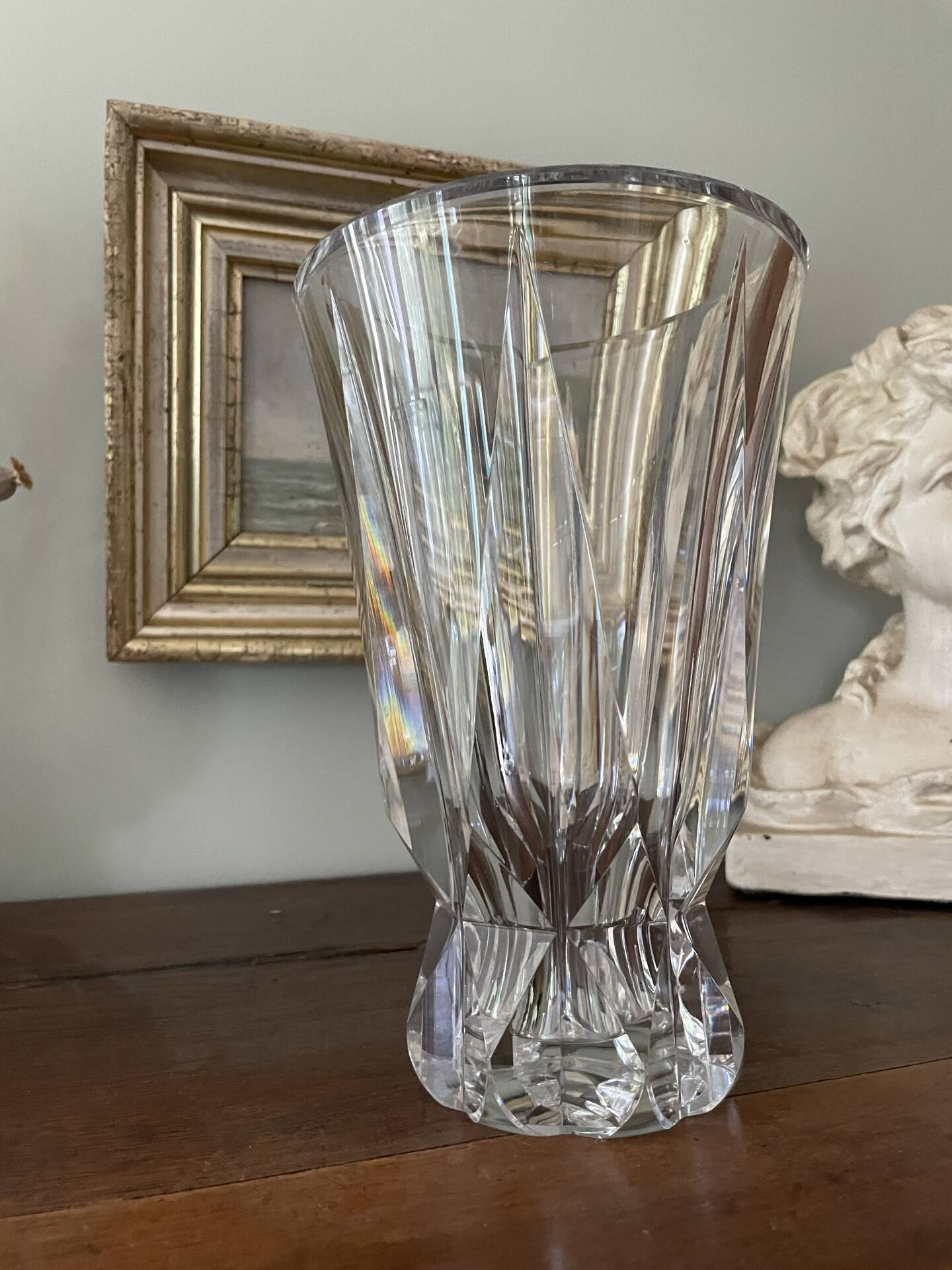 large cut crystal vase Saint Louis 1967