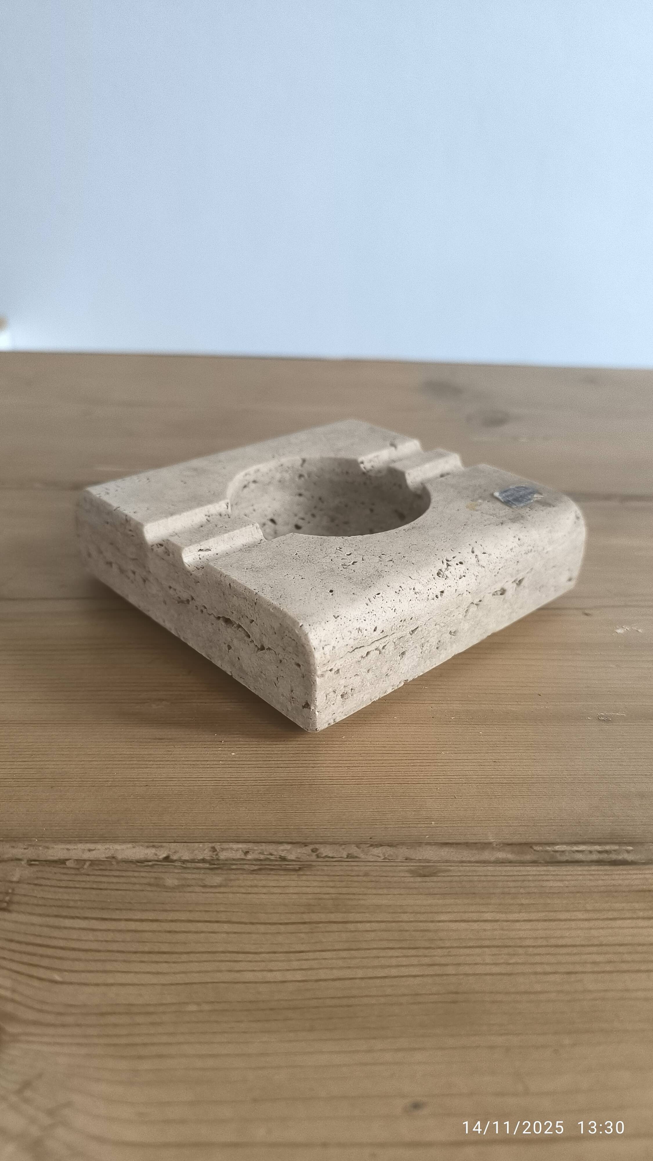 Travertine ashtray, Italy 1960