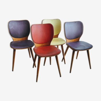 Suite of 4 Baumann chairs by Max Bill