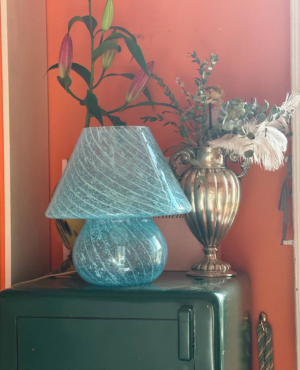 Original 1970s Murano Blue XL Lamp