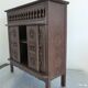 Breton enclosed bed, doll furniture.