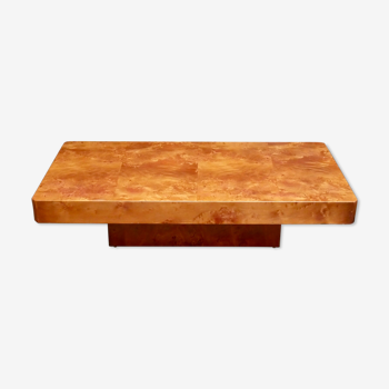 Table basse en loupe d’orme Roche Bobois