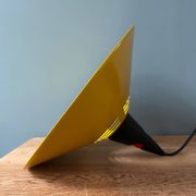 Memphis style yellow pendant light, 1980s