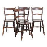 Set of 4 Antique English Oxford Dining/Kitchen Chairs