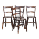 Set of 4 Antique English Oxford Dining/Kitchen Chairs