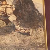 Original watercolor late nineteenth to the young shepherd