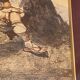 Aquarelle originale fin XIXe au jeune berger