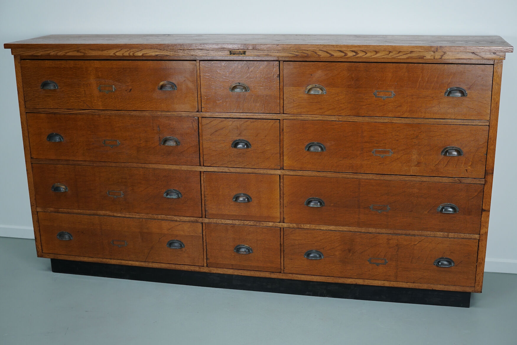 Large dutch oak apothecary cabinet, 1930s
