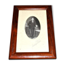 Old mahogany wood photo frame and Gentelman man photo