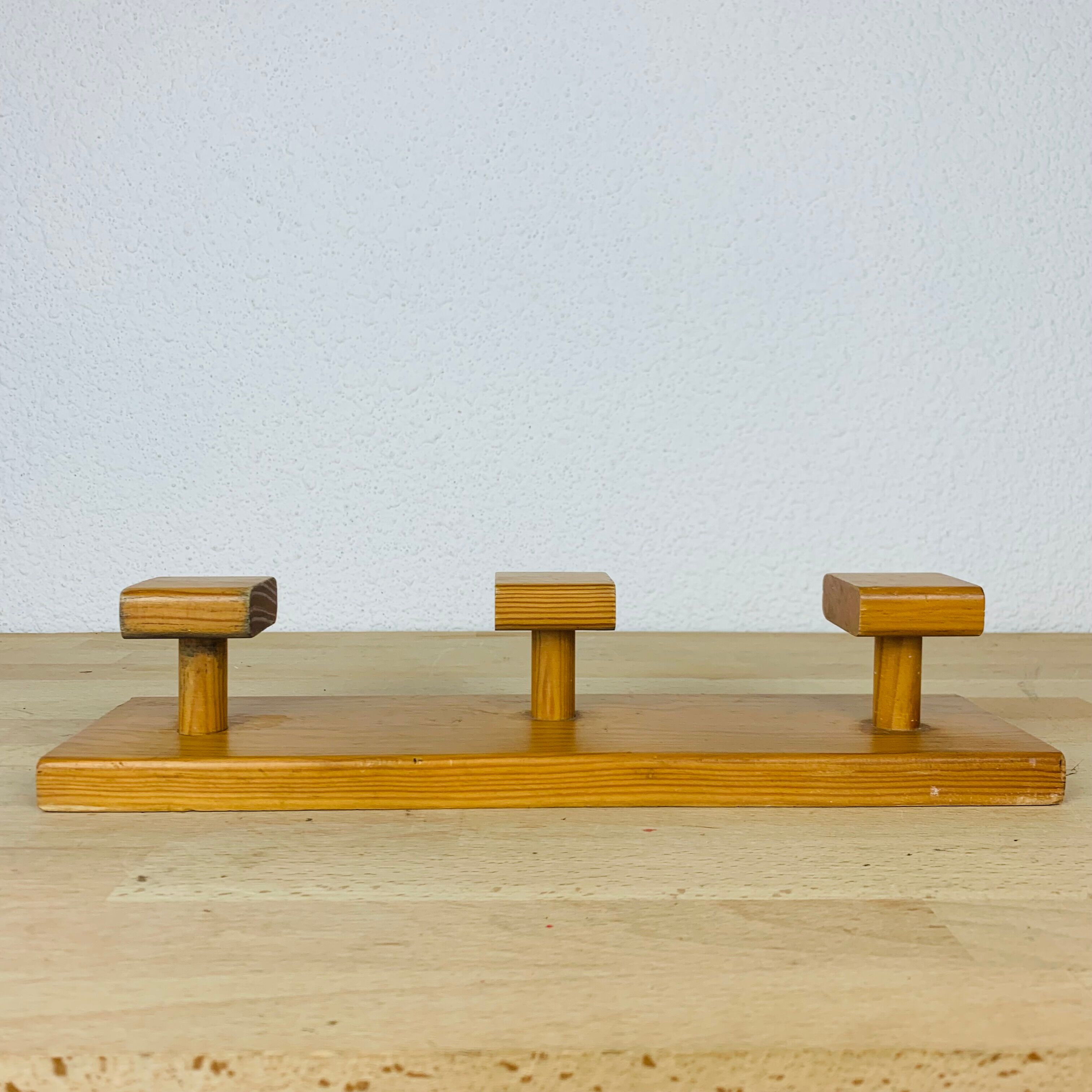 Hook pine three hooks vintage deco chalet