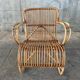 Fauteuil en rotin vintage 1950