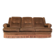 Vintage 3-seater brown velvet sofa - 60s/70s