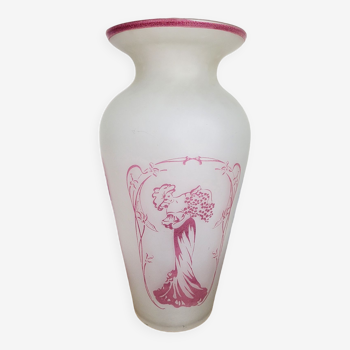 Grand vase motif Art nouveau