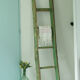 Old wooden farm scale - green color