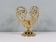 Vintage table lamp, golden structure with crystals.