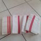 4 Torchons anciens avec rayures en rouge
