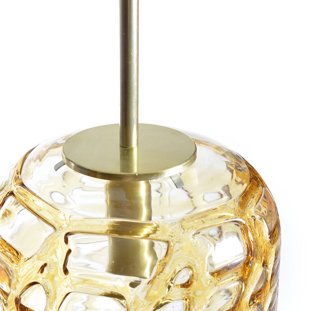 Golden Glass Ceiling Light by Doria, Germany 1970s