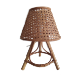 Table lamp in caning and bamboo