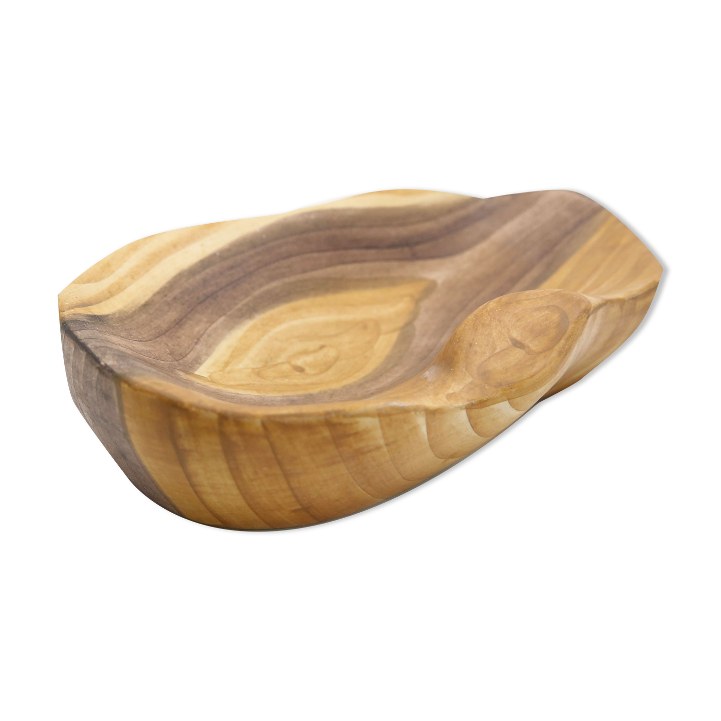 Empty pocket Grandjean Jourdan Vallauris in faience imitiation wood Scandinavian style