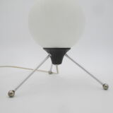 Vintage metal and opaline tripod lamp