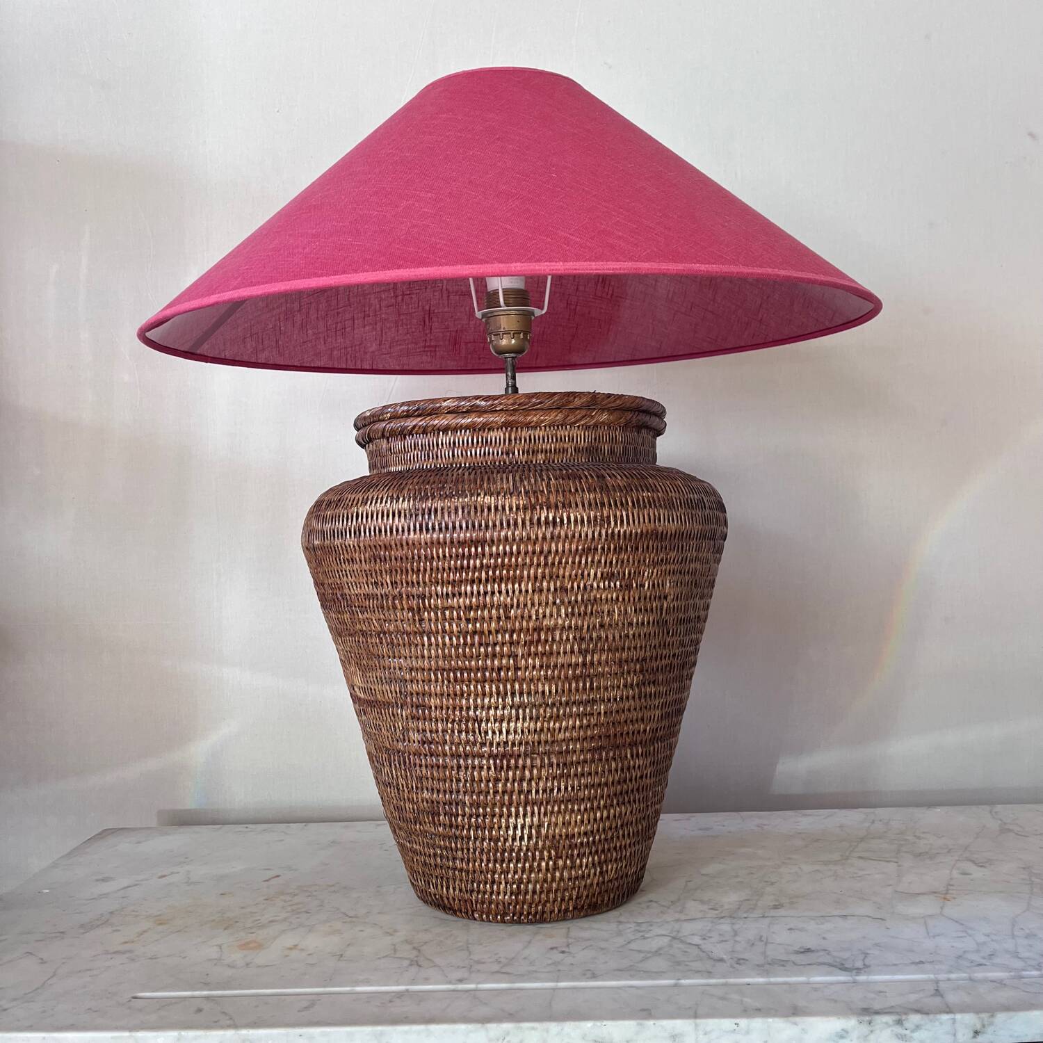 Bamboo rattan lamp from the 1980s.