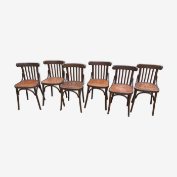 Set of six  bistro chairs