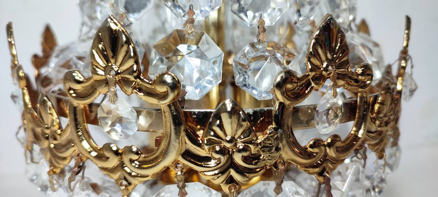 Lámpara de mesa de cristales. España, 1970s.